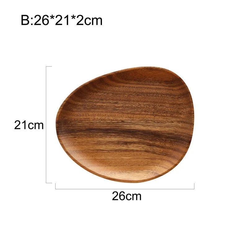 Plats assiettes en bois style japonais