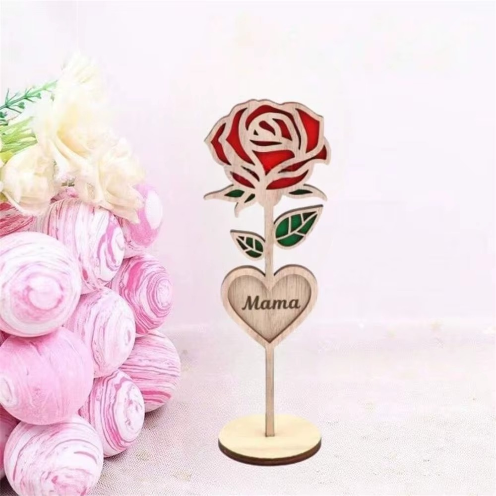 Décoration amour en bois naturel pour maman