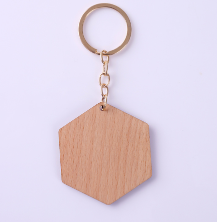 Porte-clés en bois non traité naturel et brut