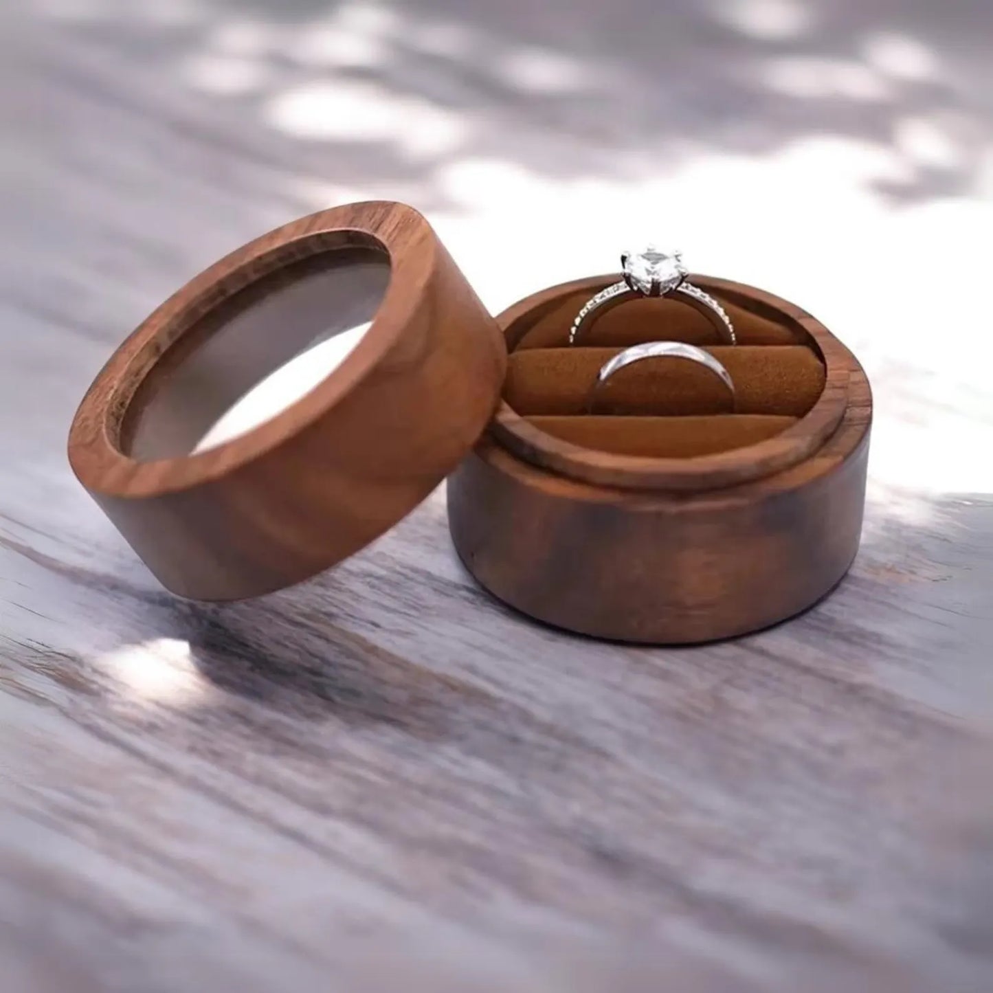 Écrin en bois personnalisé pour demande en mariage