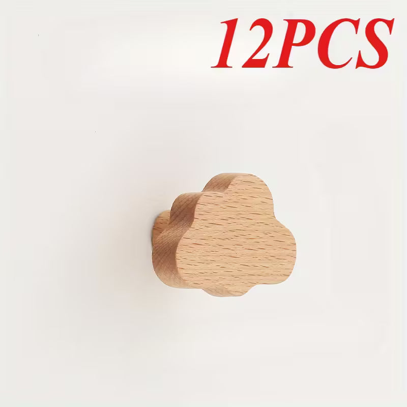 Poignées en forme de nuage avec manche en bois,