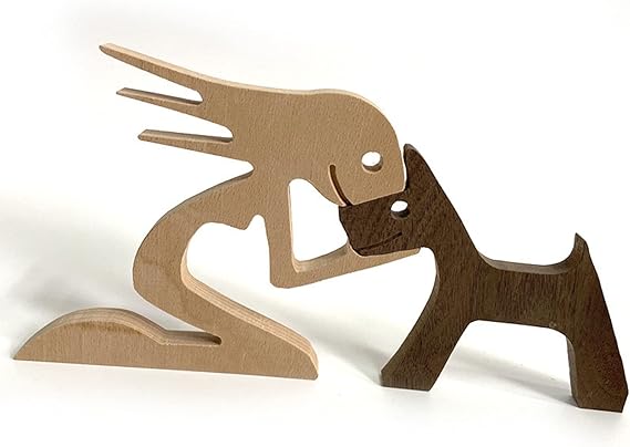 sculpture Chien & Chat fait à la Main