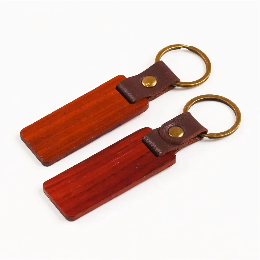 Porte-clés en bois pour hommes rectangulaire élégante