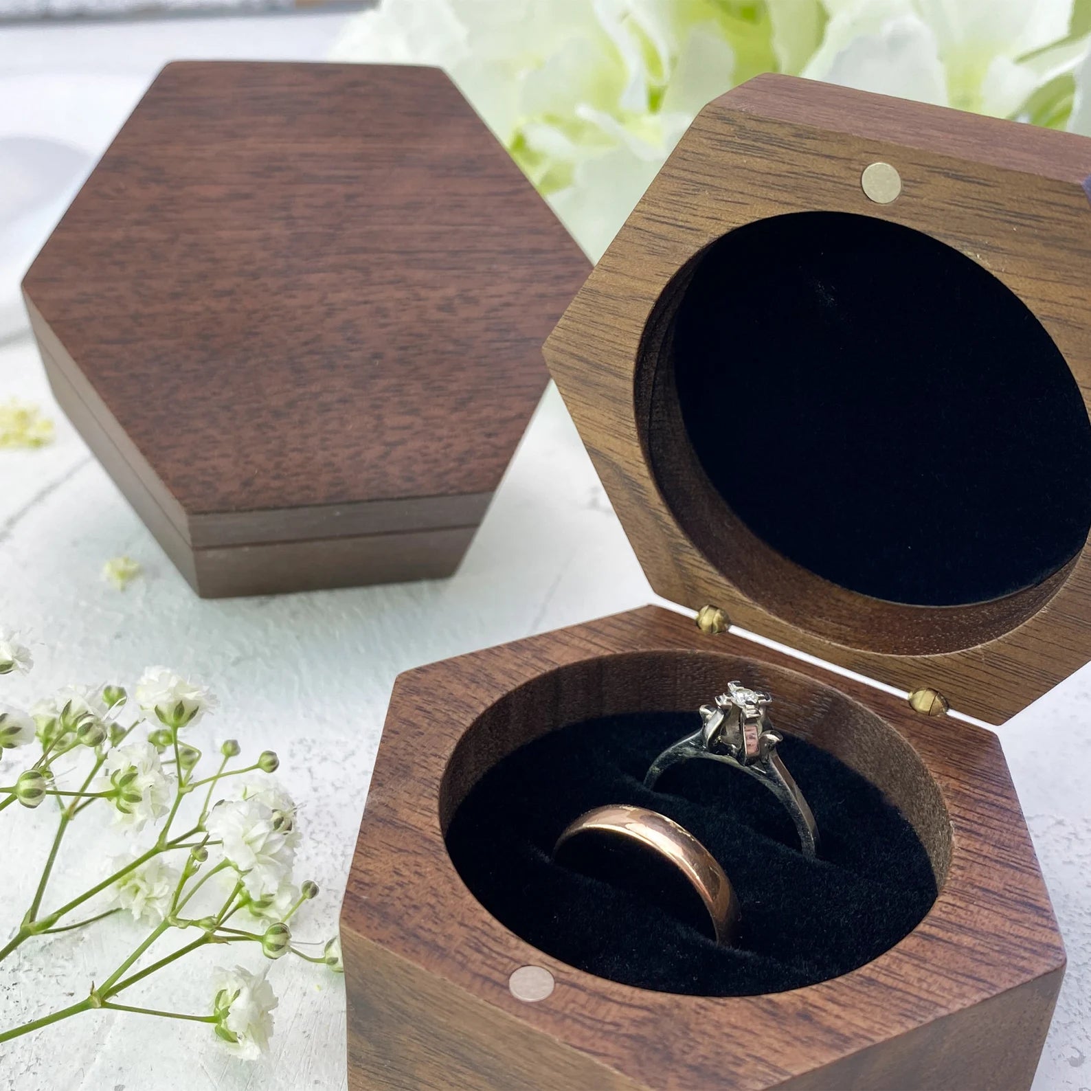 Boîte à bague gravée personnalisée pour demande en mariage