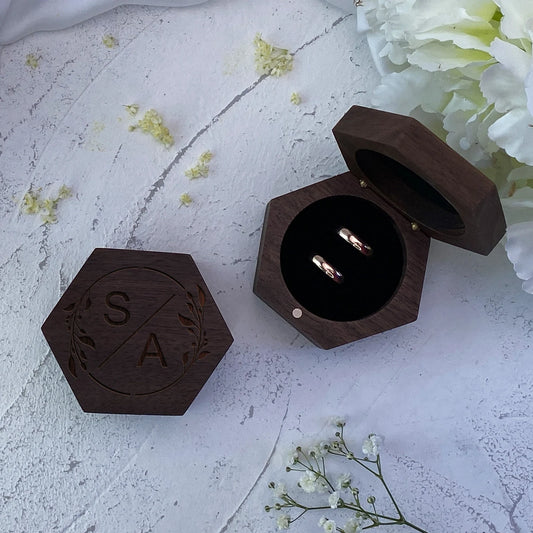 Boîte à bague personnalisée pour cérémonie de mariage