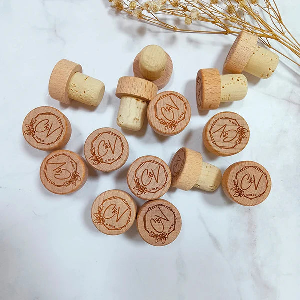 lot de bouchons en liège personnalisés pour mariage