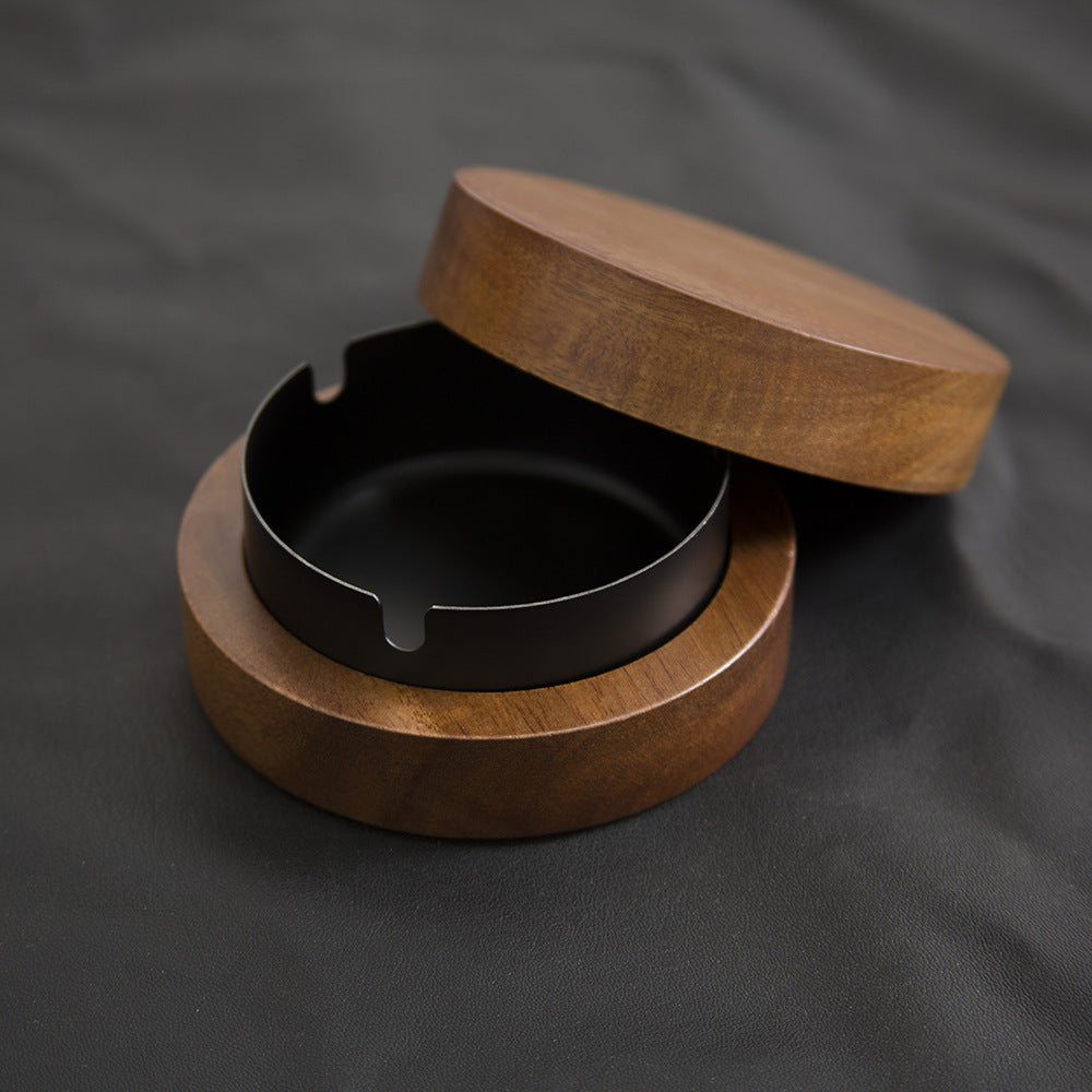 Cendrier en bois noir avec doublure inox