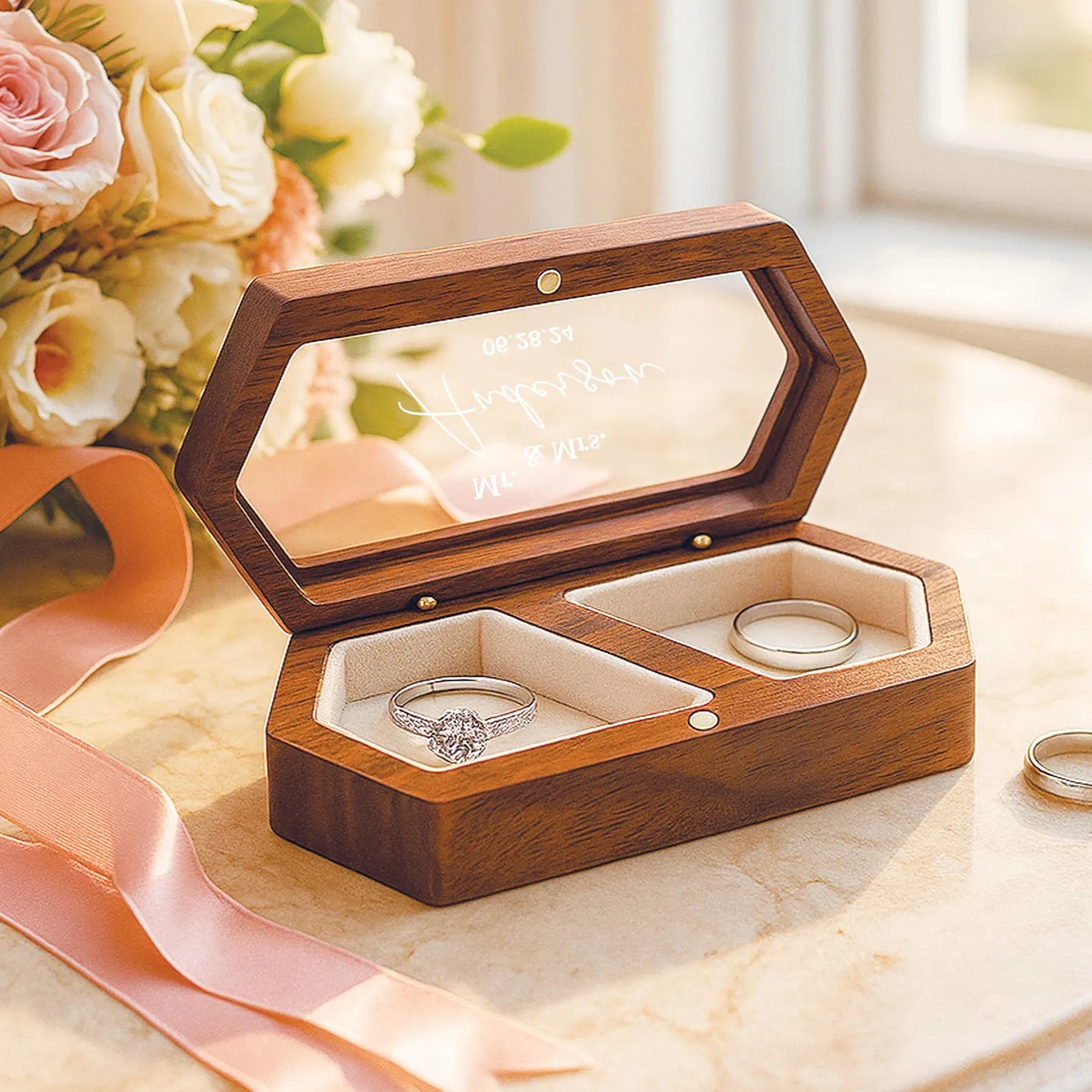 Coffret en bois éco-responsable pour bagues et boucles d’oreilles