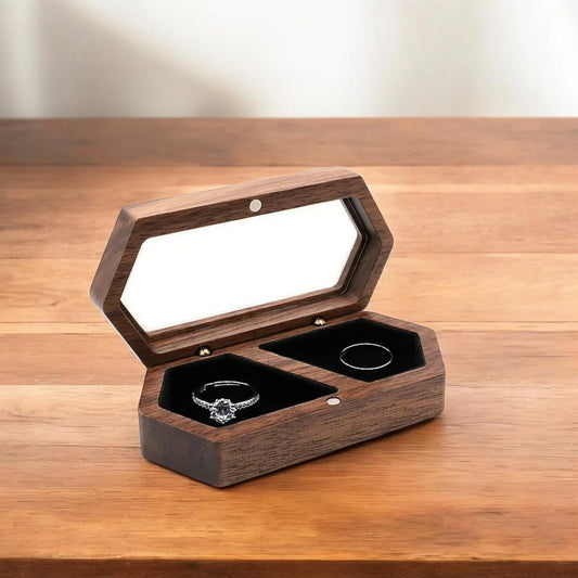 Coffret en bois pour bagues et boucles d’oreilles