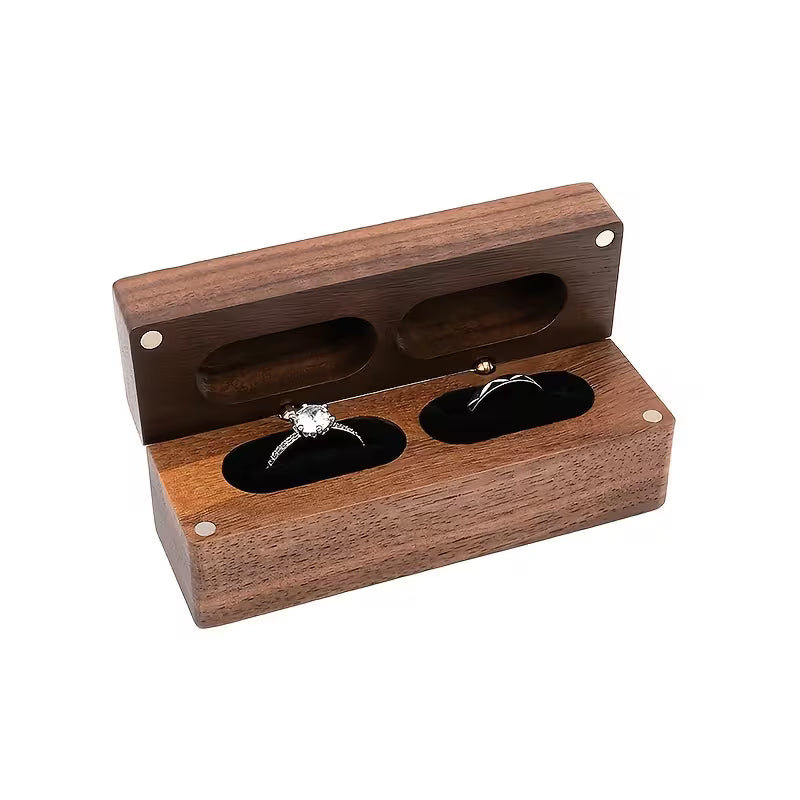 Coffret élégant en bois pour bague personnalisée