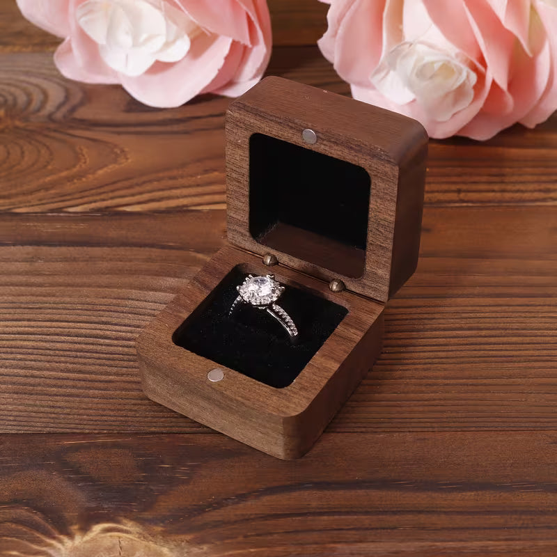 Coffret romantique pour demande en mariage en bois