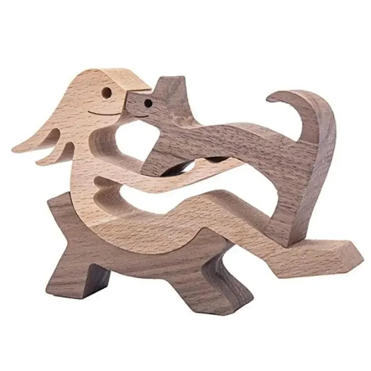 Figurine en bois massif artisanale pour bureau