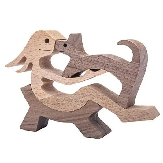 Figurine en bois massif artisanale pour bureau