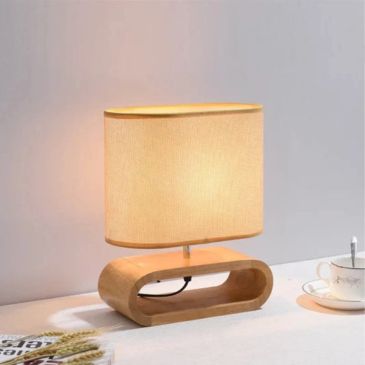 lampe de chevet scandinave en bois naturel