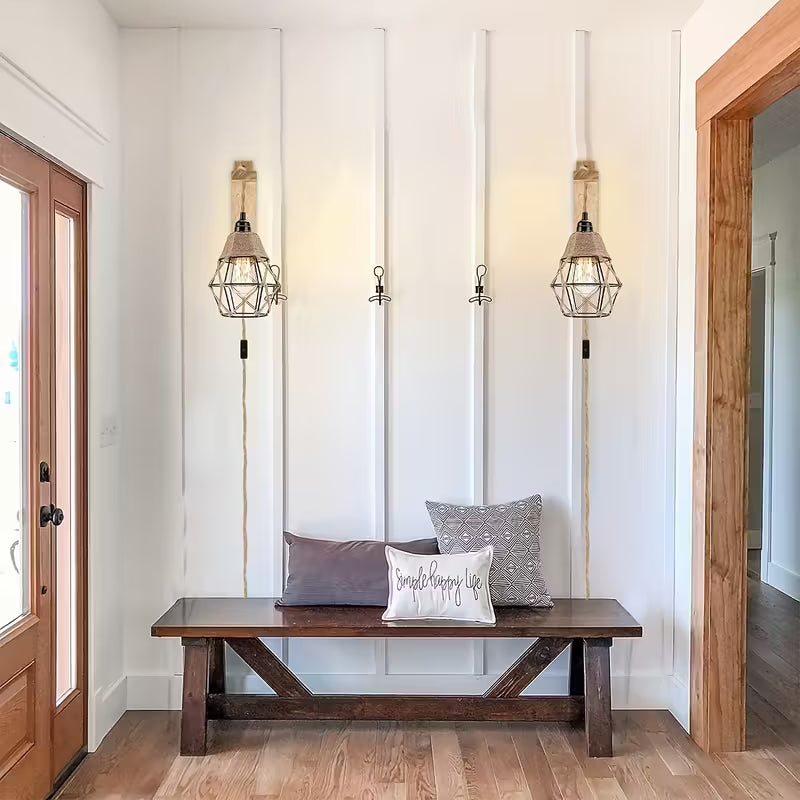 Lampe murale rustique à brancher