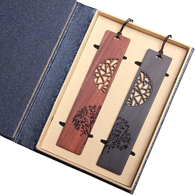 Marque-pages en bois naturel pour lecteurs