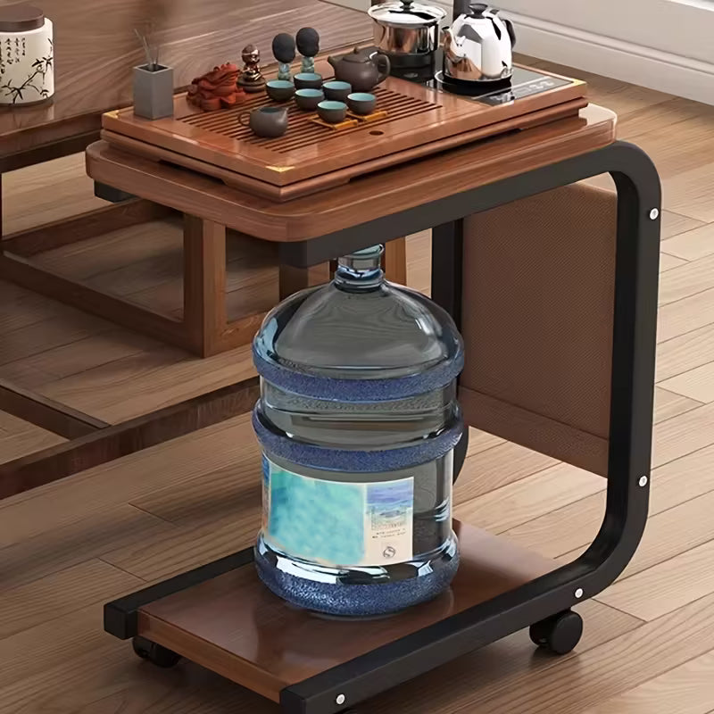 Meuble roulant moderne en bois naturel