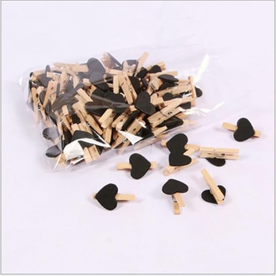 Pince décorative en bois avec cœur Love