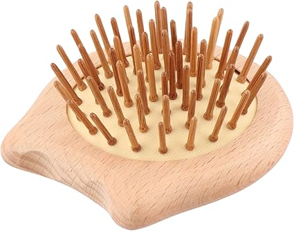 Peigne bambou design chat pour massage du cuir chevelu