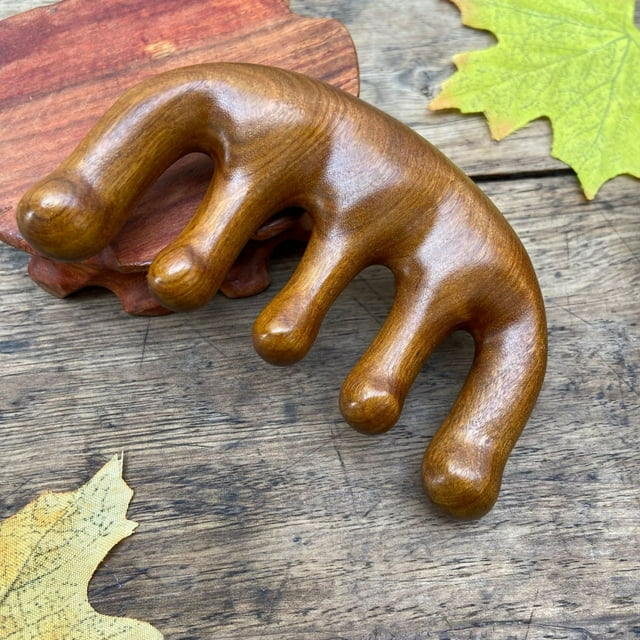 Peigne en bois Giunmcul à dents larges pour cheveux bouclés et crépus