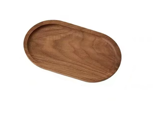 Plateau ovale en bois d’acacia marron