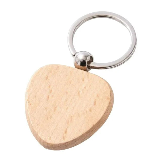 Porte-clés en bois naturel gravé personnalisé