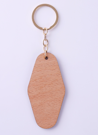 Porte-clés en bois vierge simple et naturel