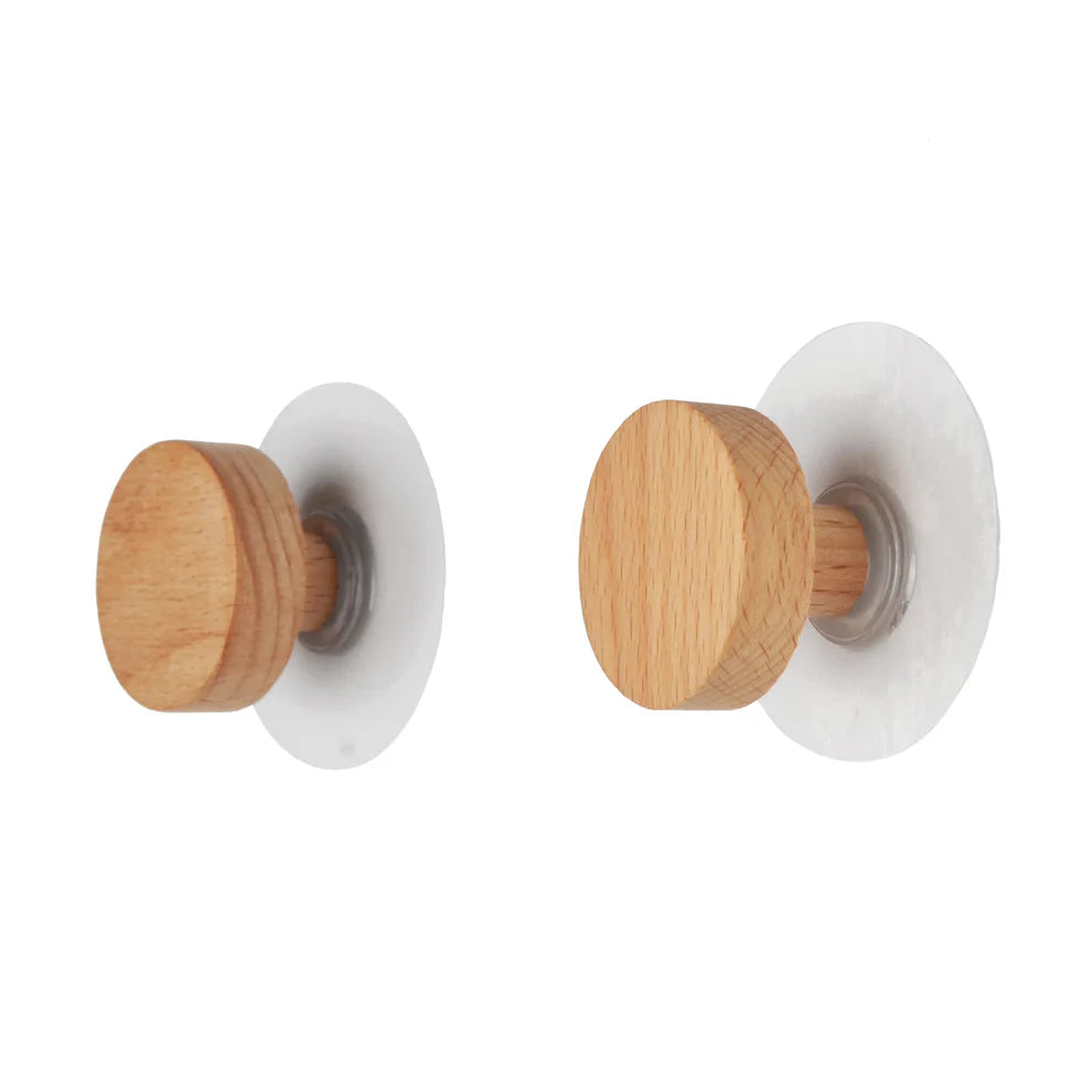 porte-manteaux ventouse en bois naturel design