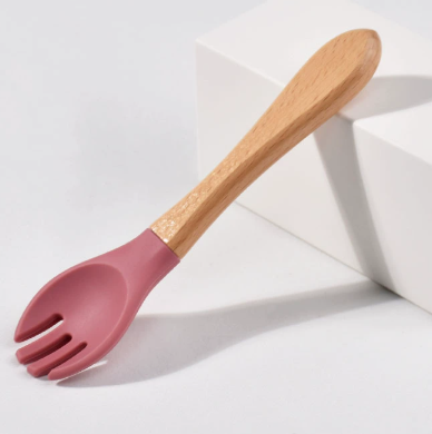 Set cuillère et fourchette bébé en silicone