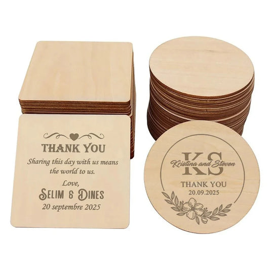 sous-verres en bois personnalisables