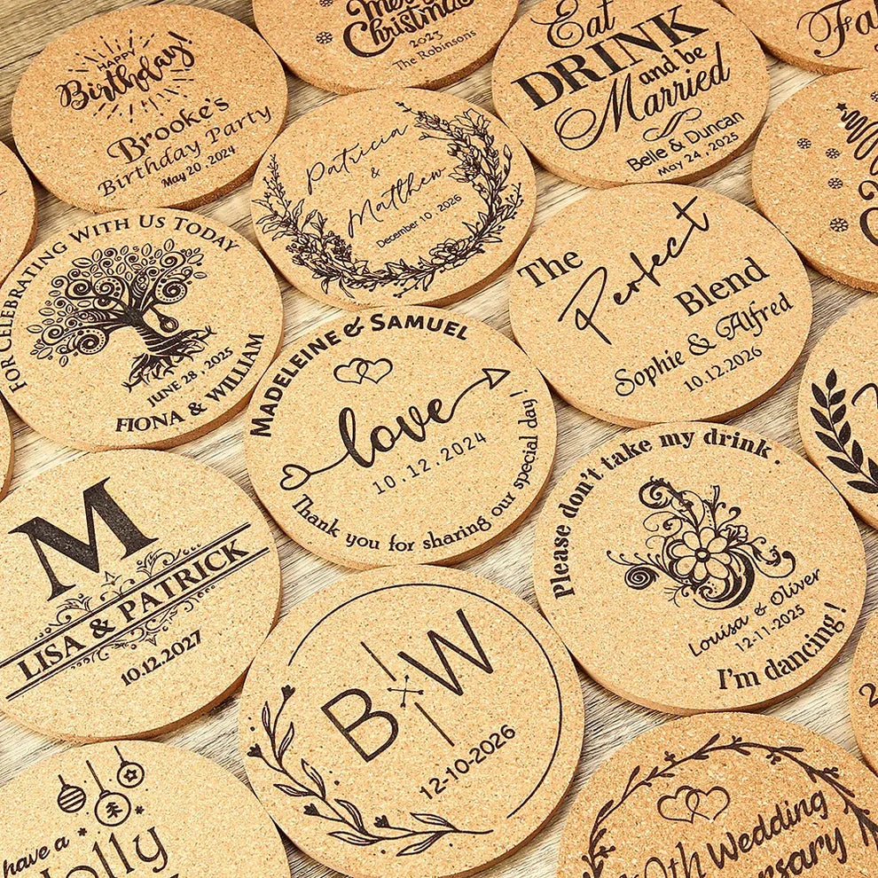 sous-verres en liège personnalisables