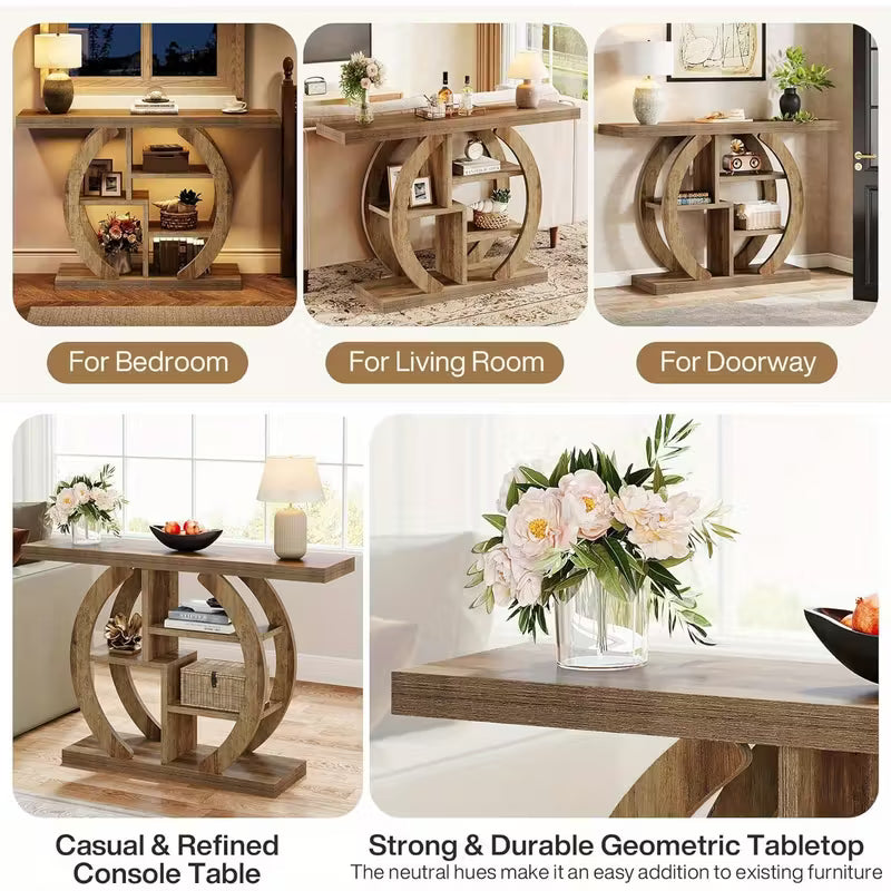 Table console de ferme en bois d’ingénierie