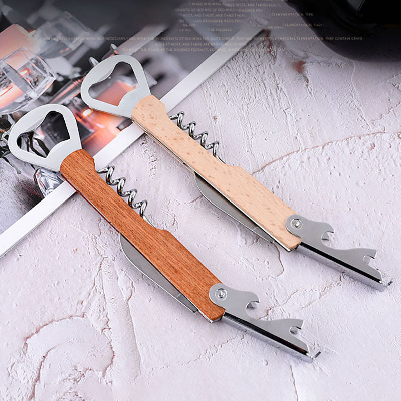 Tire-bouchon personnalisé en bois et métal avec gravure au laser