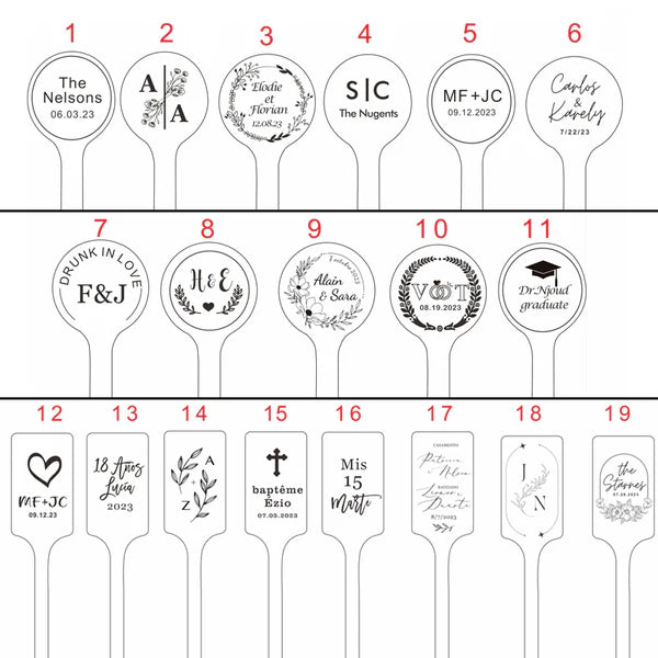 touilleurs personnalisés mariage  naturel