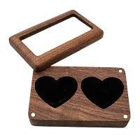 boîte à alliances en bois avec couvercle acrylique visible