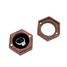 boîte à bague mariage hexagonale en bois 0.05kg