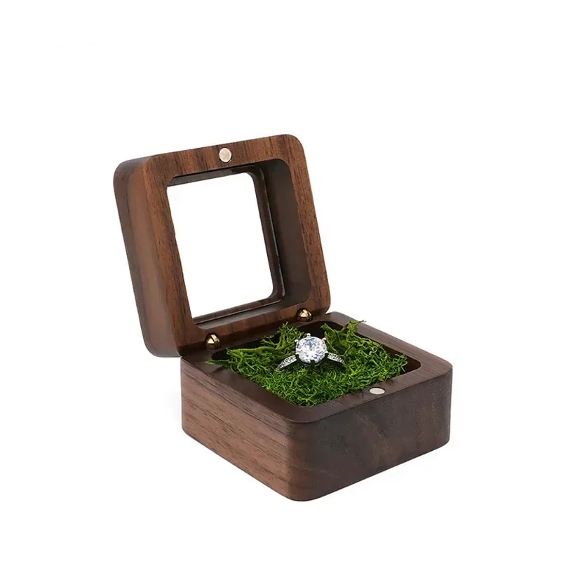 boîte à bagues bois noyer mousse stabilisée