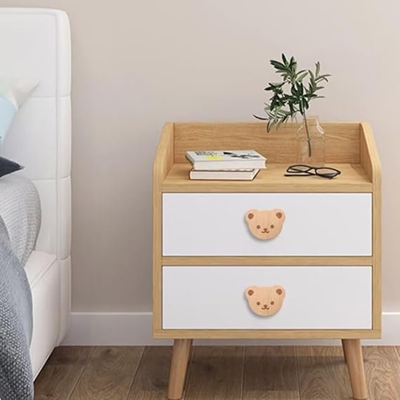 bouton de tiroir en bois forme chat