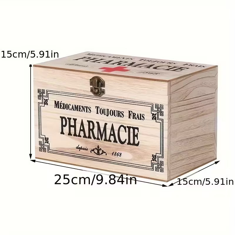 coffret de premiers soins en bois clair naturel