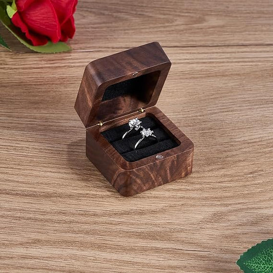 écrin bague velours noir mariage