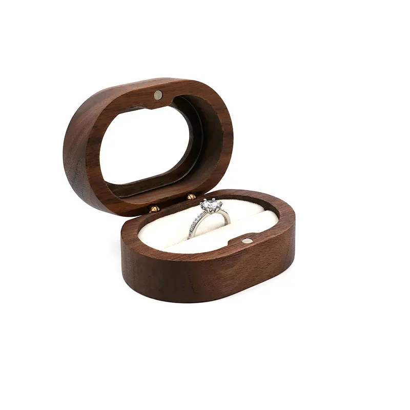 Écrin en bois authentique pour bague ou accessoires