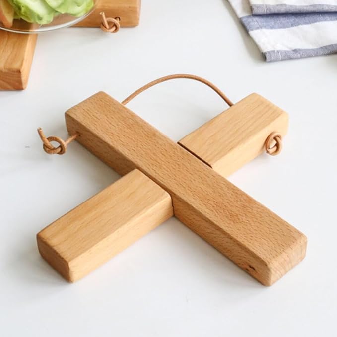 dessous de plat pliable bois massif