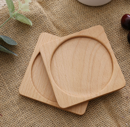  dessous de verre en bois naturel 