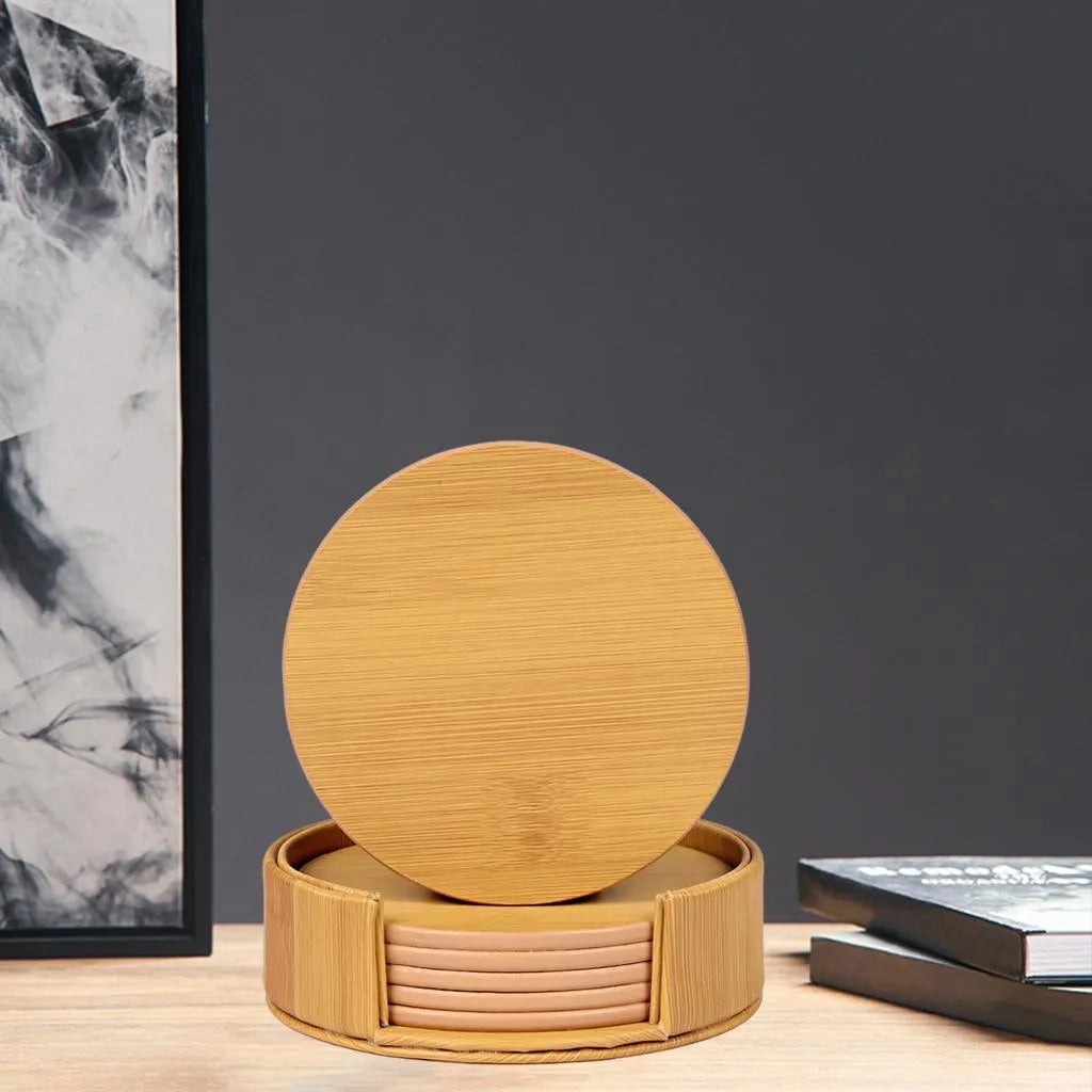 dessous de verre ronds bambou naturel