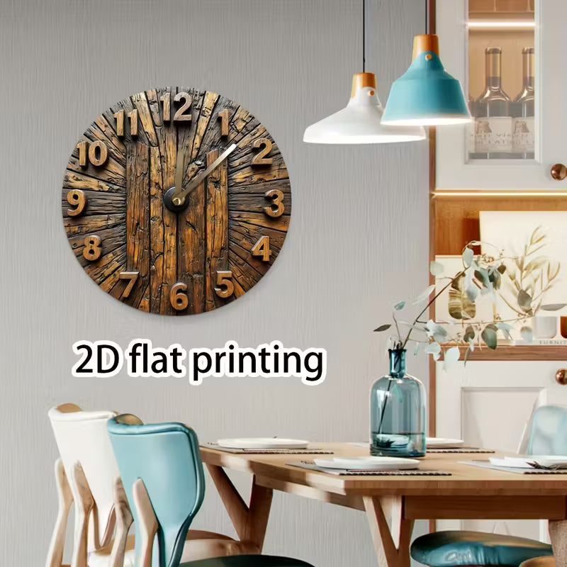 horloge murale silencieuse en bois marron