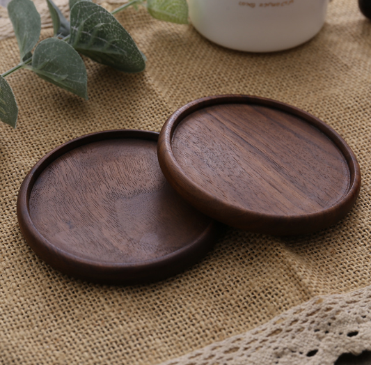 lot dessous de verre bois noyer noir