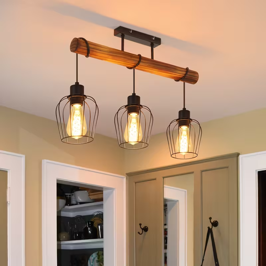 luminaire de plafond industriel vintage noir 3 bras