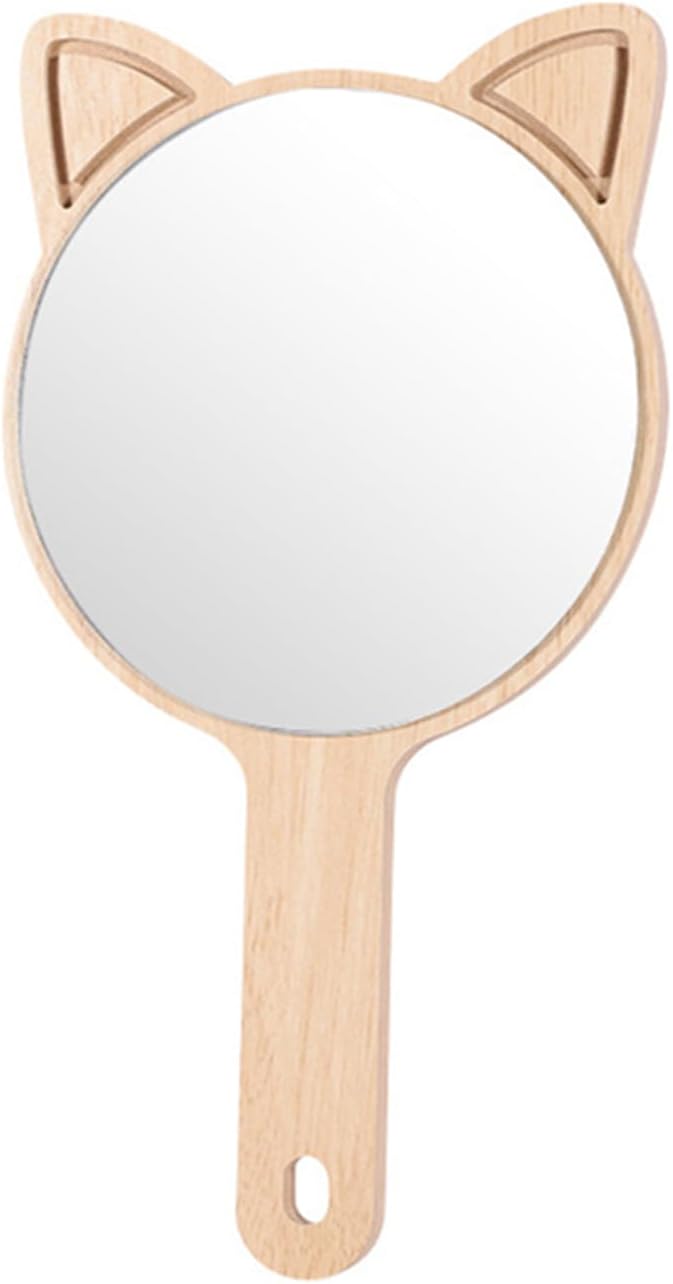 miroir de poche chat avec houppette