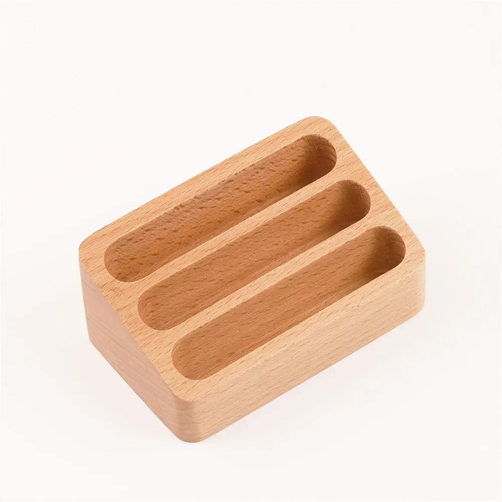 porte-cartes en bois trois fentes