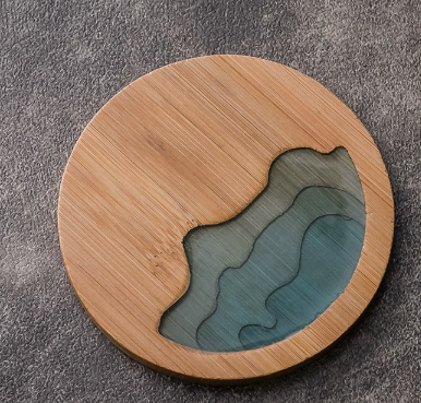 sous-verre rond bambou résine époxy